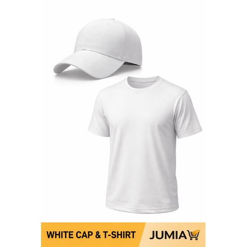 product_image_name-Fashion-White Cap & T-Shirt Set-1