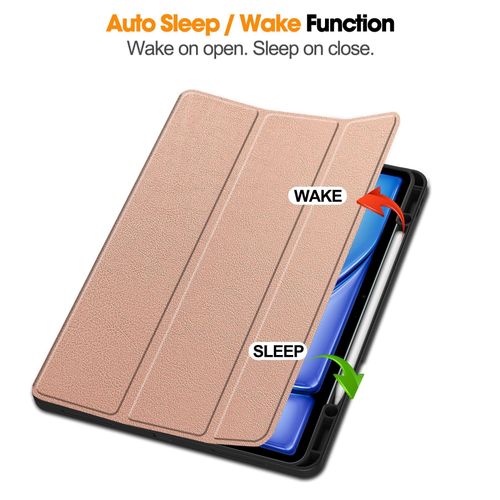 product_image_name-Generic-Lenovo M11 Pink Flip Protective Case Cover – Smart Magnetic Stand with Auto Sleep/Wake-5