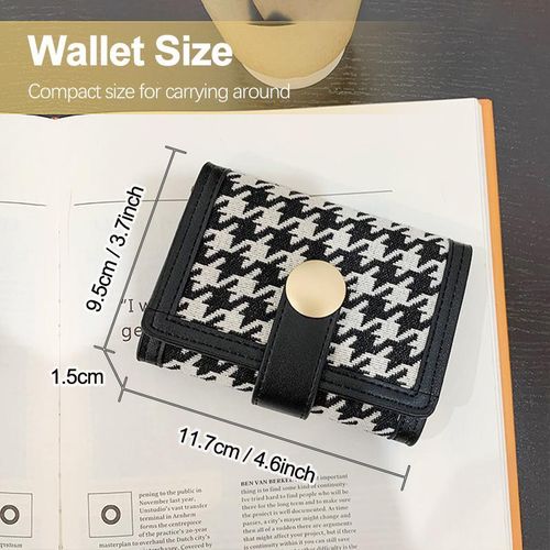 product_image_name-STY-Women Short Wallet Ladies Coin Purse Tri-fold Geometric Patterns Wallet -2