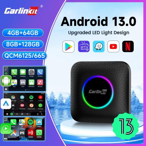 QCM6125 Android 13 8g+128g carlinkit carplay ai box plus carplay wireless  android auto adapter best configuration  box