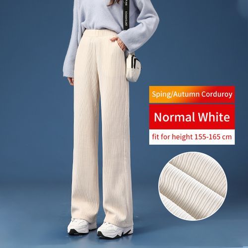 Women's Casual Fashion Pants High Waist Cord Wide Leg Pants