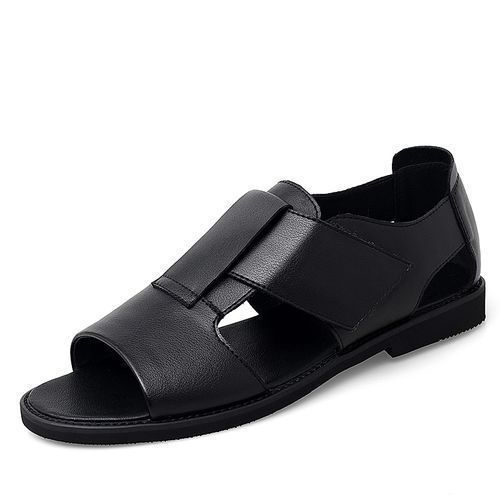 JCOXY Men's Black Faux Leather Sandals Slippers - 06UK : Amazon.in: Fashion