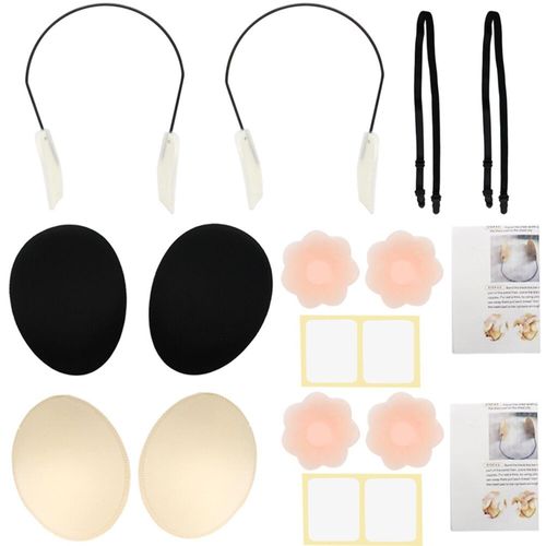 Generic Womens Deep Push-up Frontless Bra Kit Deep Plunge Bra Kit Frontless  Backless Strapless Bra Adhesive Bras Wire Kit with 1 Pair Petal Nipple  Covers @ Best Price Online