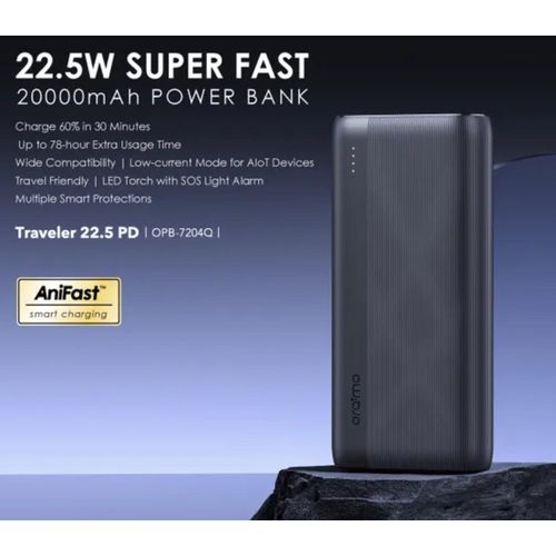 product_image_name-Oraimo-Traveler 22.5 PD 20000mAh Power Bank – 22.5W Fast Charging, Dual Output, Type-C & Micro USB Input, LED Display, Durable Design-2