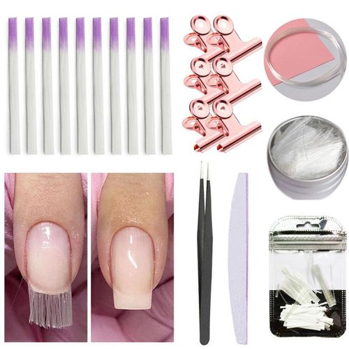 product_image_name-Kit de extensão de unhas de fibra de vidro genérica com pinça e arquivo de clipe Nail-1