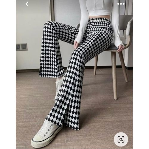 Fashion And Style Fancy Flared Pants/hipster Pants/checked Pants