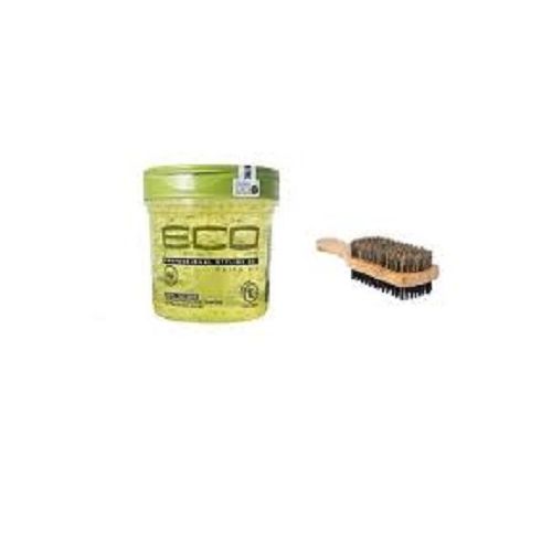 Eco Style Olive Oil Professional Styling Gel + Double Side Brush @ Best  Price Online