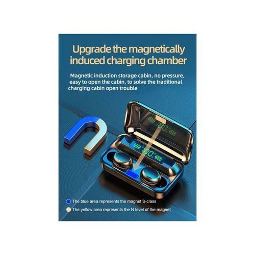 product_image_name-Generic-F9 Wireless Bluetooth 5.0 LED Display Mini Earbuds WITH POWERBANK CASE - BLACK-4