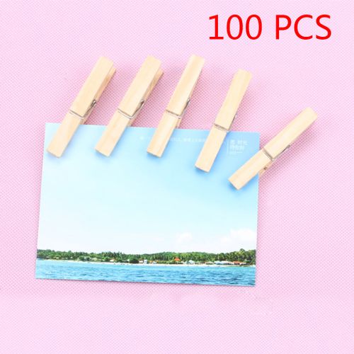 100pcs Mini Clothespins, Mini Clothes Pins for Photo Natural