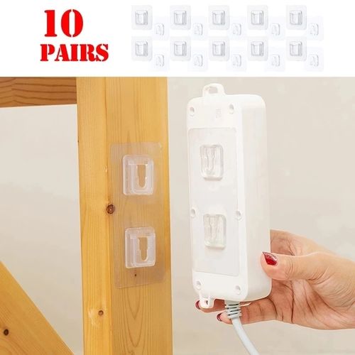 Generic Multi-Purpose Hooks Cable Organizer Double-Sided Adhesive Wall  Hooks Water WSY @ Best Price Online