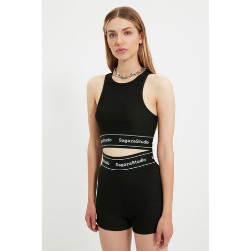 Trendyol Collection Crop Top - Black - Plain @ Best Price Online