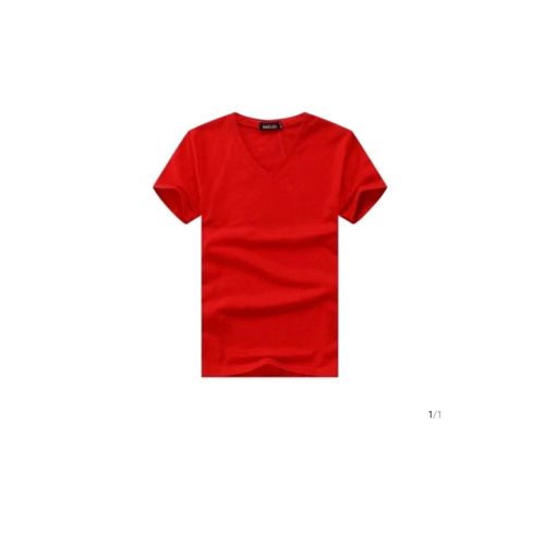 product_image_name-Fashion-V neck cotton t-shirt -1