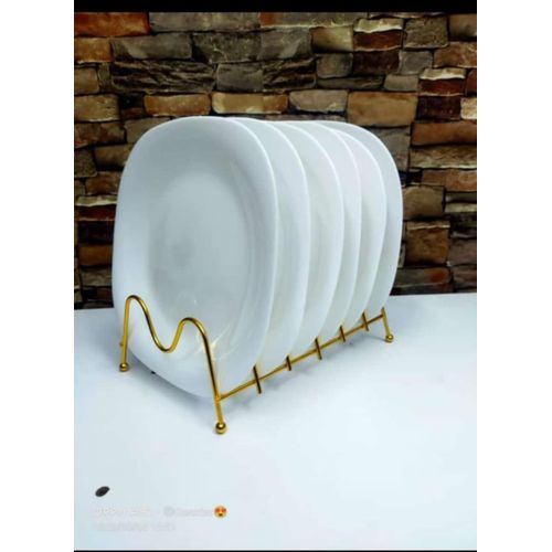 product_image_name-Generic-6PC 10.5" White Square Ceramic Dinner Plates – Elegant Tableware Set-1