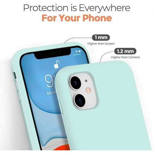 product_image_name-Generic-Soft Silicone Slim Fit Cover Anti-Scratch Shockproof Case for Apple iPhone 12 - Lime Green-2