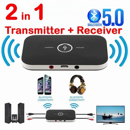 2 In 1 USB Bluetooth 5.0 Transmitter Receiver Adapter Wireless For PC Car  Kit 