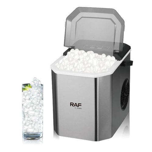 product_image_name-RAF-26L/24H Portable Ice Maker Machine with Scoop Countertop Adjustable English Fast Blocks Small Size Outdoor Camping Coffee Use-1