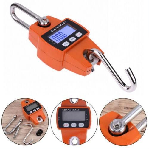 Portable Electronic Digital Crane Scale Weight 300 kg Stainless Steel Heavy  Duty Hanging Hook Scales