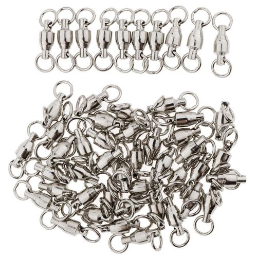 Generic 50× Copper Fishing Ball Bearing Swivels Lures Connectors