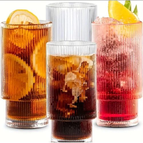 product_image_name-Generic- 6pcs Highball crystal ribbed  glasses -4