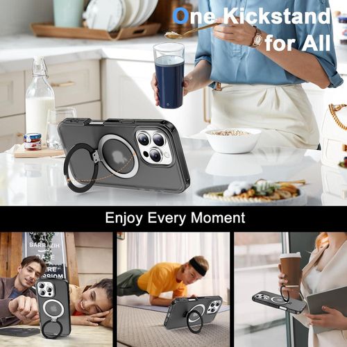 product_image_name-Apple-Matte Clear Magnetic Case with Free Camera Lens Protector for iPhone 16 Pro Max – MagSafe Compatible - Black-8