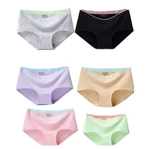 Fashion 6pcs Pure Cotton Seamless Panties - Long Lasting(assorted