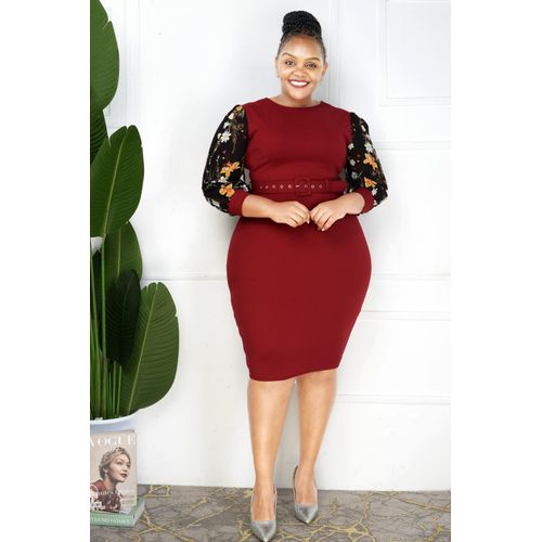 product_image_name-Fashion-Ladies Classy Maroon Dress-1