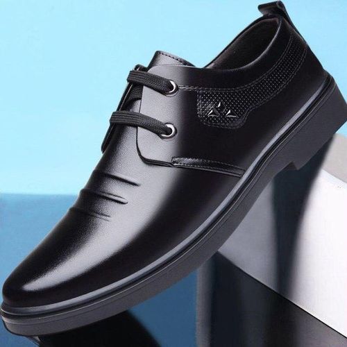 Fashion Mens Formal Shoes Breathable Slip On Leather Shoes Black @ Best ...