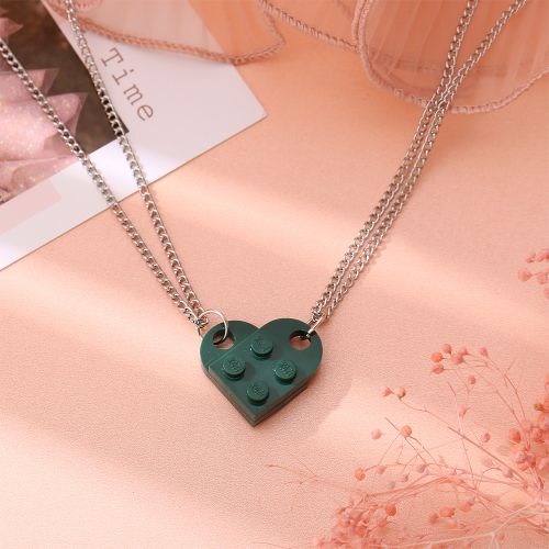 Fashion green 2Pcs Heart Brick Couples Love Necklace For Lovers Women Men Lego Elements Friends Necklaces Valentines Gift Jewelry SCH Best Price Online Jumia Kenya