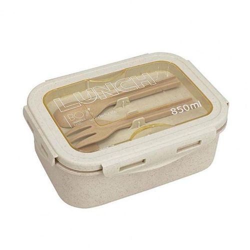 product_image_name-Generic-Reusable Lunch Case Food Grade Two Compartments Food Container With Tableware Storage-1