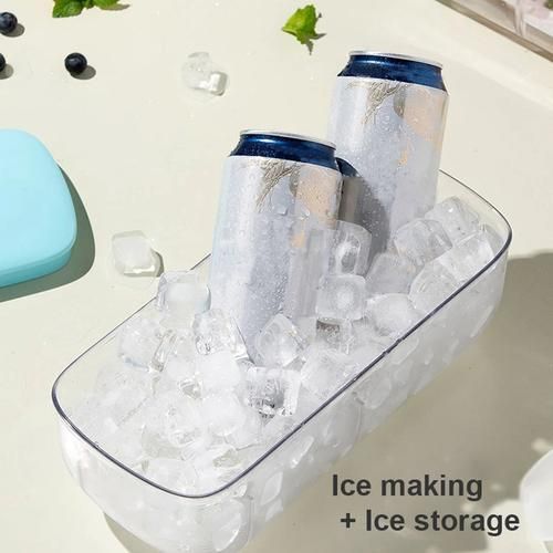 Silicone Square Ice Box Ice Cube Mold Press Type Ice Storage Box
