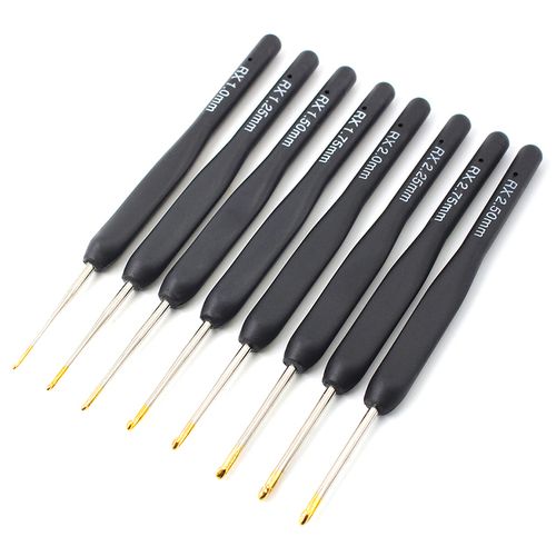 8Pcs / set Black Knitting Needles Plastic Handle Crochet hooks for