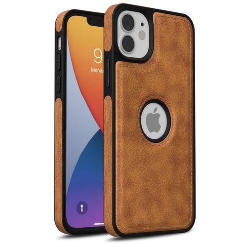 product_image_name-Generic-Brown Full Hard Case Classic Soft PU Leather Cover Case For IPhone 11-1