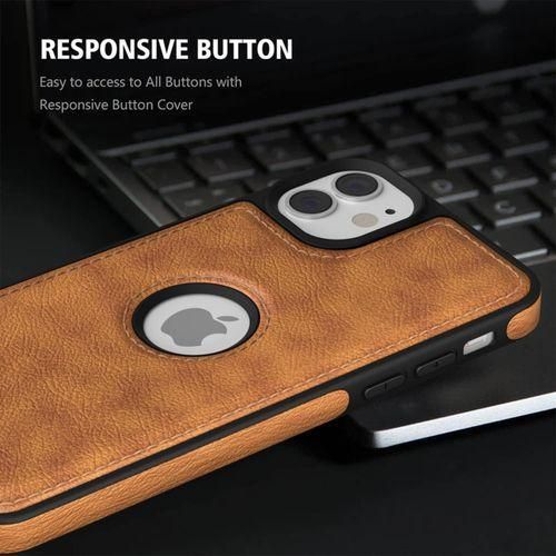 product_image_name-Generic-Brown Full Hard Case Classic Soft PU Leather Cover Case For IPhone 11-3
