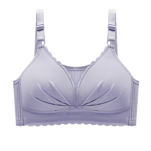 Fashion Nursing Bra Solid Color Front Closure Bralette-Light Purple @ Best  Price Online