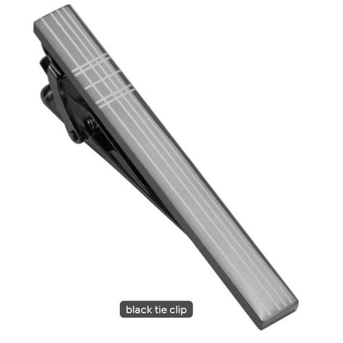 product_image_name-Oem-Black laser stripped Tie clip-1
