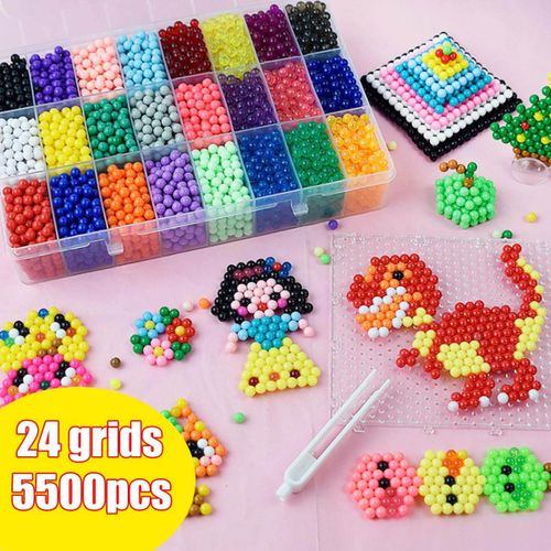 Kids DIY Water Fuse Beads Kit, 24 Colors, 5500pcs