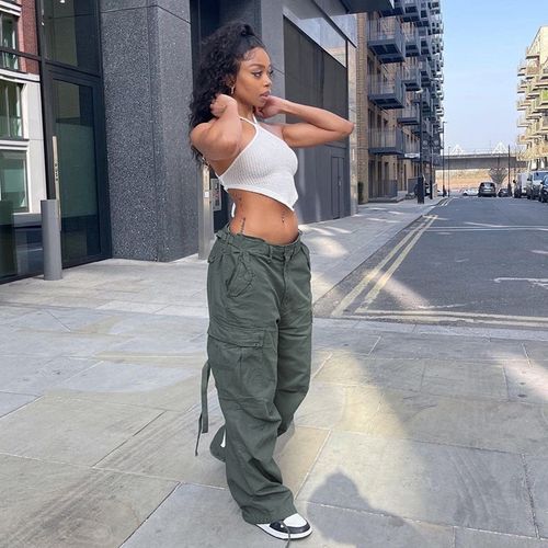 Fashion Cargo Pants Baggy Low Waist Straight Trousers With Pockets Women  Grunge Harajuku Sweatpants Korean Fashion StreetwearAs Photo Shows  Best  Price Online  Jumia Kenya