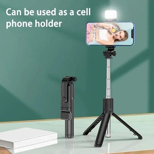 product_image_name-Generic-Lightweight and Foldable Selfie Stick Tripod with Adjustable Phone Mount-1