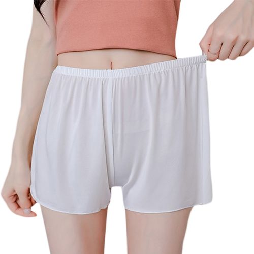 Fashion (White)Women Summer Silky Seamless Safety Pants Solid Color Loose  Fit Slip Shorts Anti-Exposed Elastic Waist Underwear Casual Home DOU @ Best  Price Online