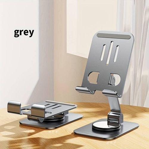 product_image_name-Generic-360 Degree Rotating Cell Phone Holder, Angle Height Adjustable Cell Phone Holder With Silicone Pad For Desktop Fully Foldable Mobile Phone...-3