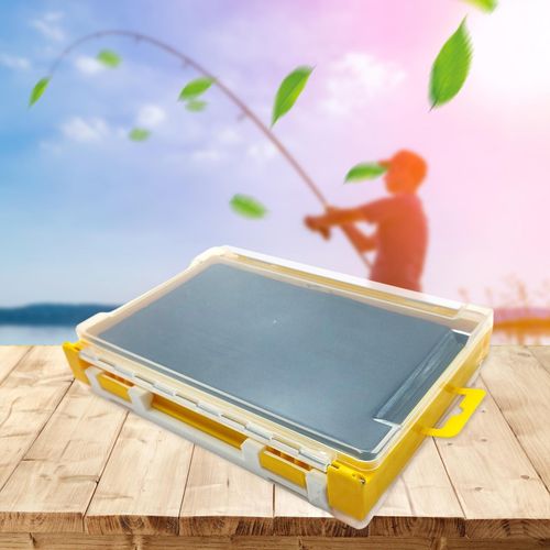 Generic Double Sided Fishing Lure Box For Vest Casting Fly Yellow