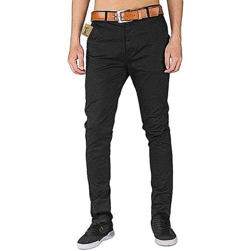 product_image_name-Fashion-Black Men's Soft Slim Fit Khaki Trouser-1
