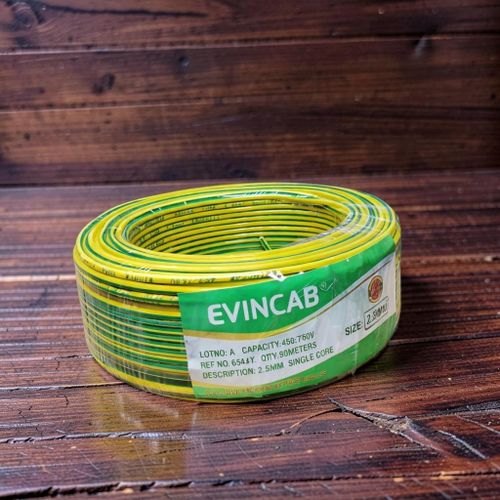 product_image_name-EVINCAB-EVIN Safe Yellow Green 2.5mm Single Core Solid Copper Wire Low Smoke PVC Indoor Wiring Cable-1