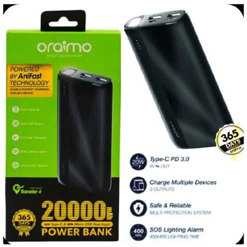product_image_name-Oraimo-Powerbank 20000mAh - Black-1