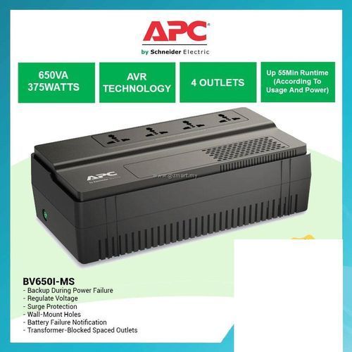 UPS 650VA / 375 Watts APC BV650I-MS