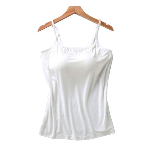 Fashion Women Cotton Camisole with Shelf Bra Adjustable Spaghetti @ Best  Price Online