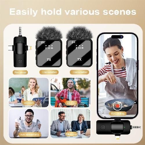 product_image_name-Generic-F11-2 Wireless Microphone 3 in1 For IPhone , Type-C and Camera-5