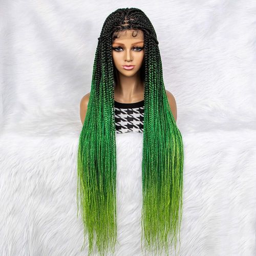 Green Ombre Box Braids  Inspiration – Comfy Girl With Curls