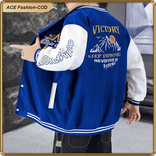 product_image_name-ASHION-Fashion Casual Baseball Sweatshirt Casual Jacket - Blue/White-5