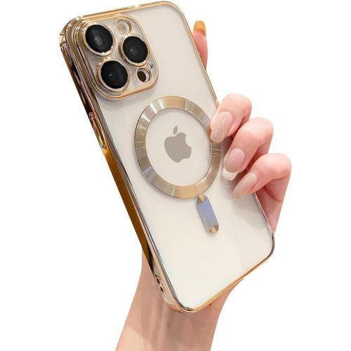 product_image_name-Generic-iPhone 11 Pro Phone Case, Gold Electroplated Clear Case with Magnet for Magsafe & Wireless Charging Support for Second Device-1